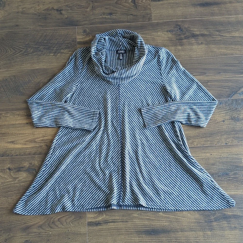 Jones New York Striped Cowl Neck Sweater - Picture 12 of 15